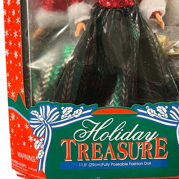 1996 Fashion Corner Holiday Treasure Doll Poseable Blonde in Holiday Gown - Picture 4 of 6